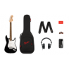 Paquete de guitarra Eléctrica Squier Stratocaster, Mustang Micro, funda, HD9