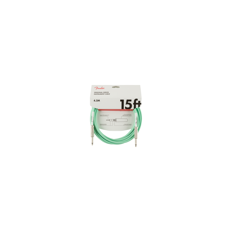Cable Fender (4.5m) Original Series Instrument Cable, 15', Surf Green