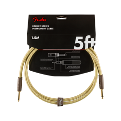 Cable Fender Deluxe Series Instruments Cable, Straight/Straight,1.5m , Tweed