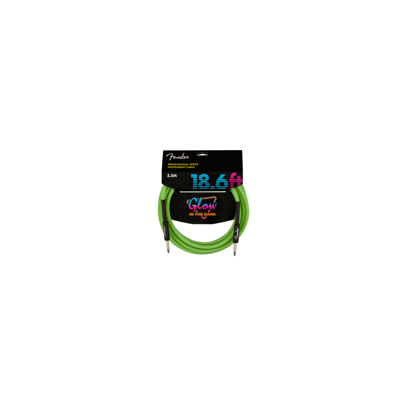 Cable Fender Professional Glow in the Dark , Green, 5.5m