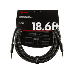 Deluxe Series Instrument Cable, Straight/Straight, 18.6', Black Tweed