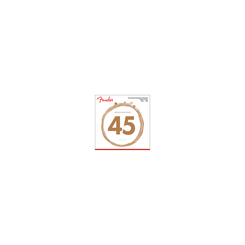 Cuerdas Fender 8060 Acoustic Bass Strings, Phosphor Bronze, Long Scale, .45-.100 Gauges