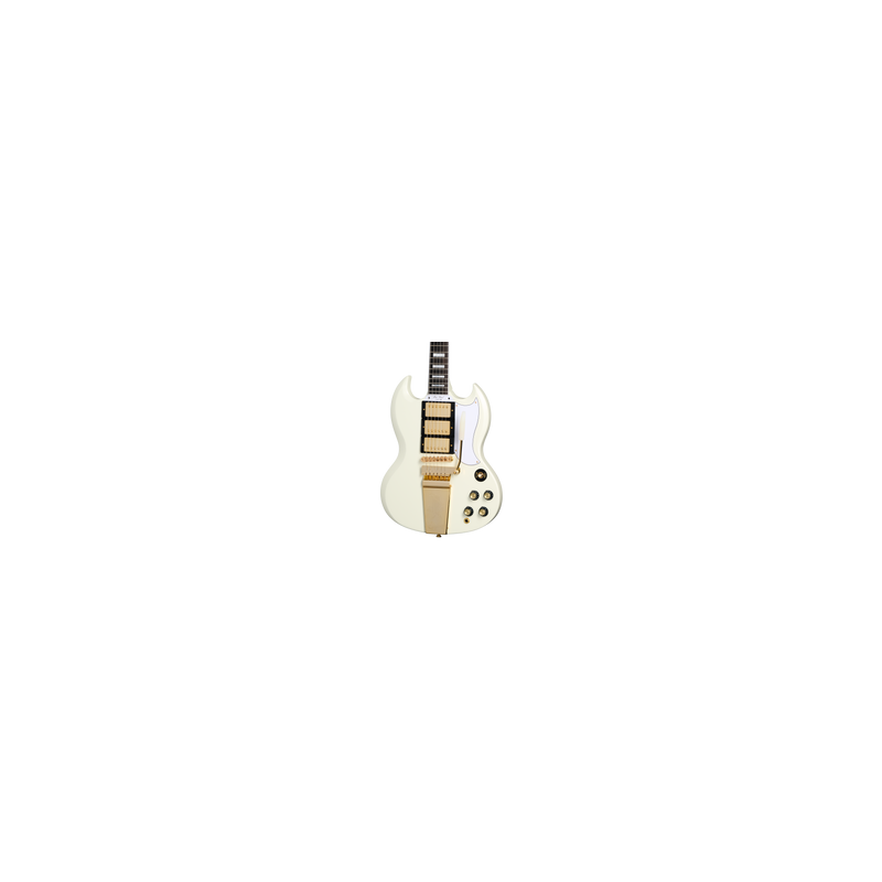 Guitarra Eléctrica Epiphone Les Paul SG Custom con Maestro Vibrola, Classic White, Inspired by Gibson Custom